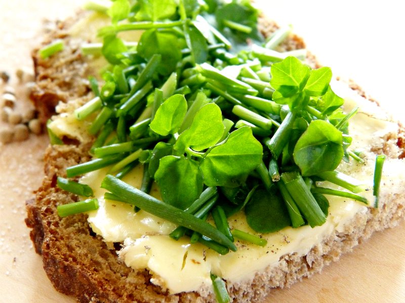 watercress chives bread and butter | anti aging foods