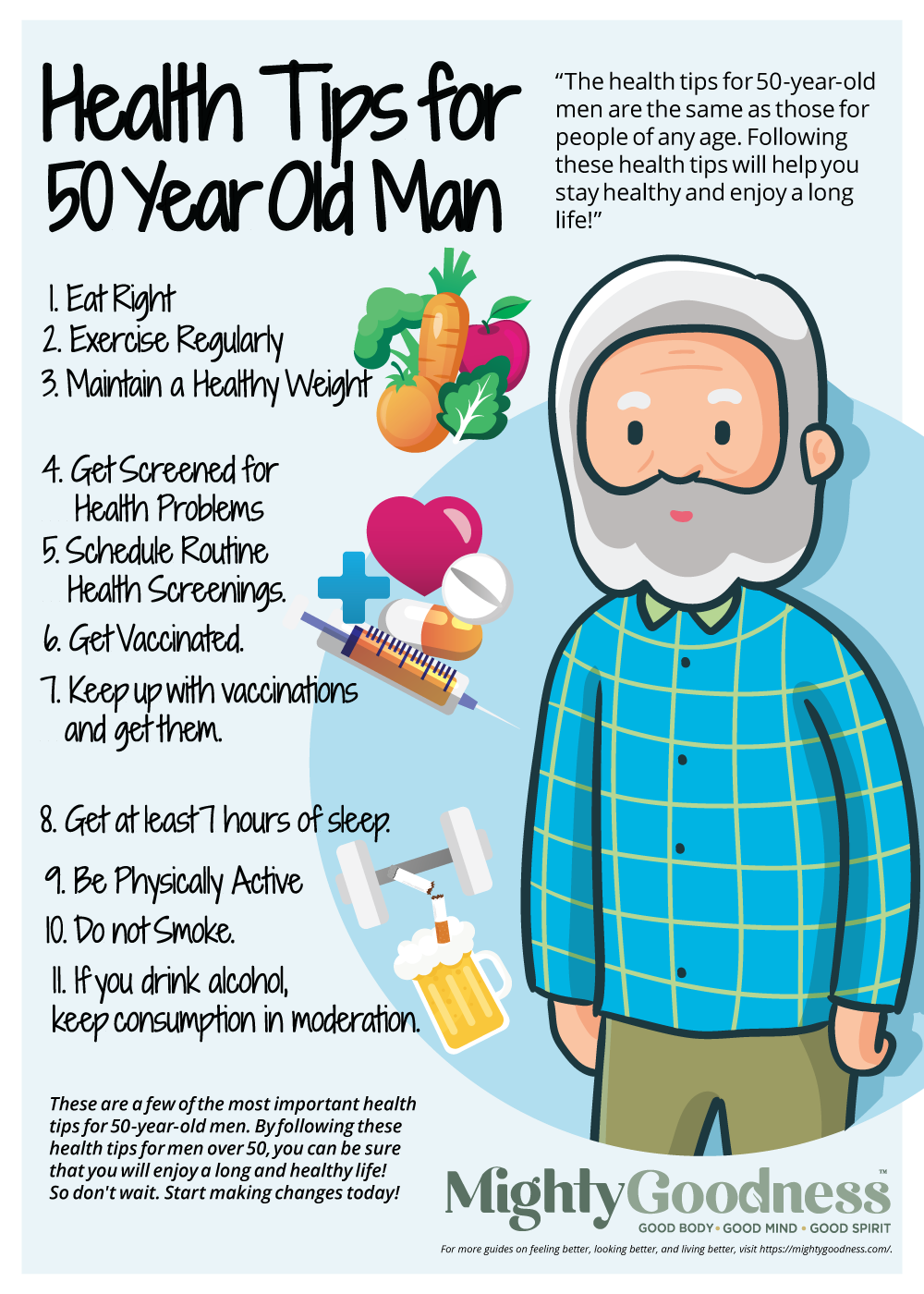 Health Tips for 50 Year Old Man