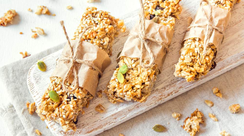 organic-homemade-granola-bars-on-rustic-keto protein bars