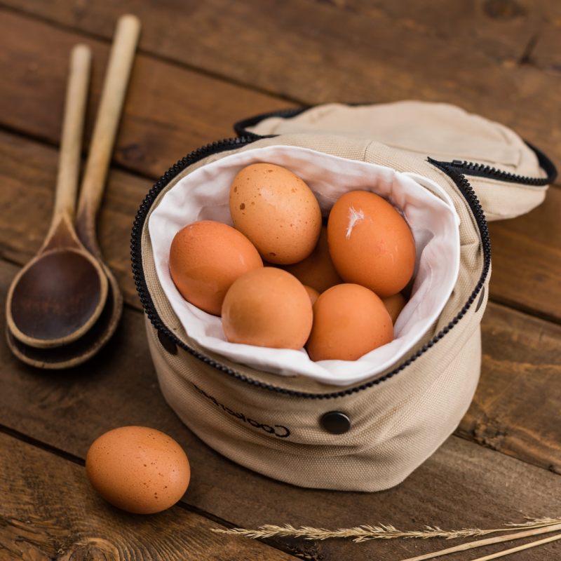 beige egg inside a white bag | best foods for men over 50
