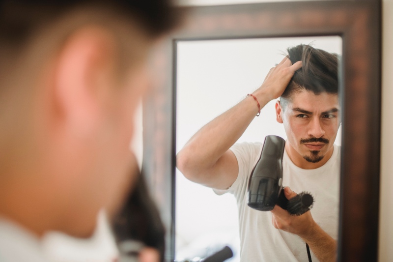 Man Blow Drying Hair | Hair Care Tips