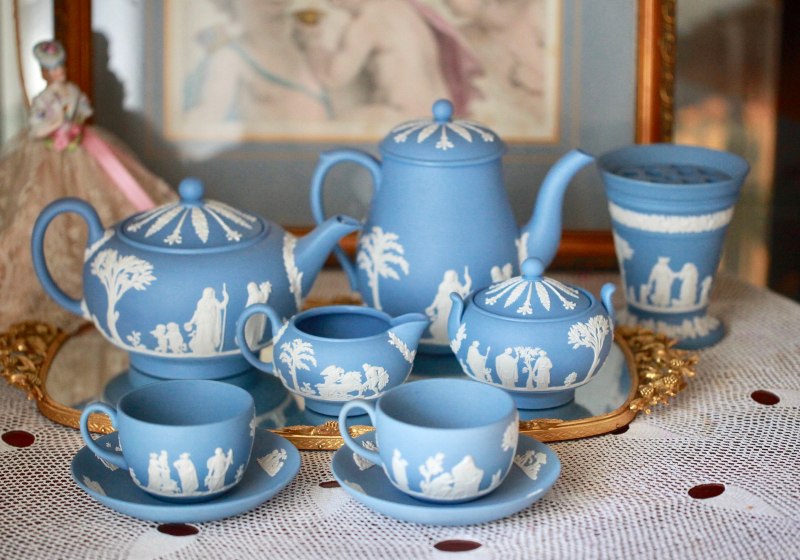 English Afternoon Tea Porcelain Wedgwood Jasperware Set | Senior Gift