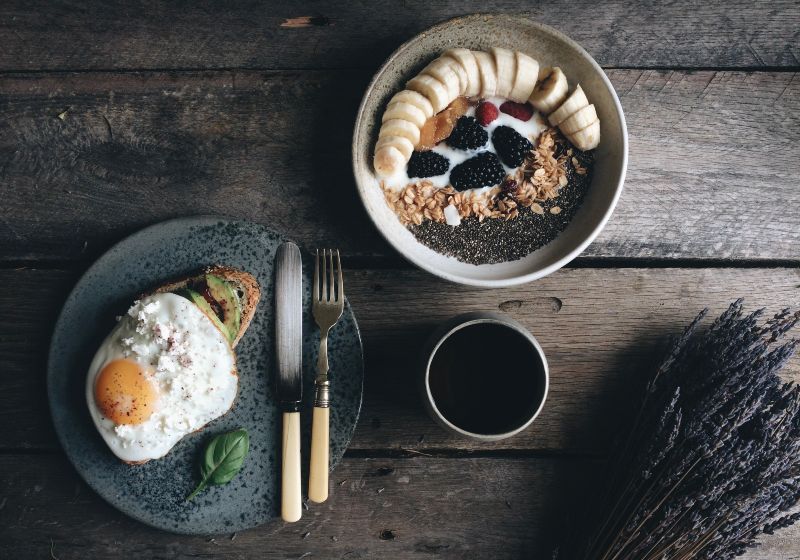 Healthy Breakfast with Coffee on Table | Mediterranean Diet