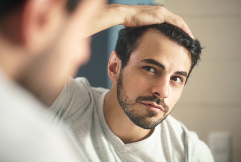 Man Worried about Hair Loss | Low Iodine Symptoms