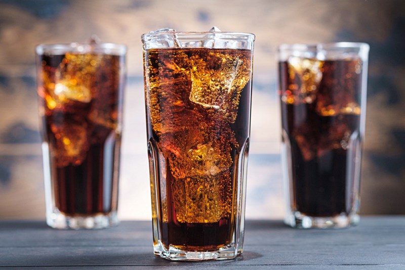 three cola glass ice cubes bubbles | burning throat syndrome