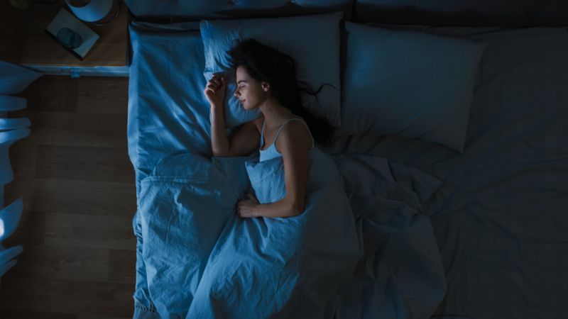 top-view-beautiful-young-woman-sleeping optimal sleep