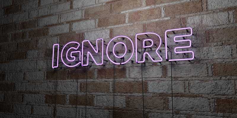 IGNORE Glowing Neon Sign on stonework wall Weight Loss Hacks ss