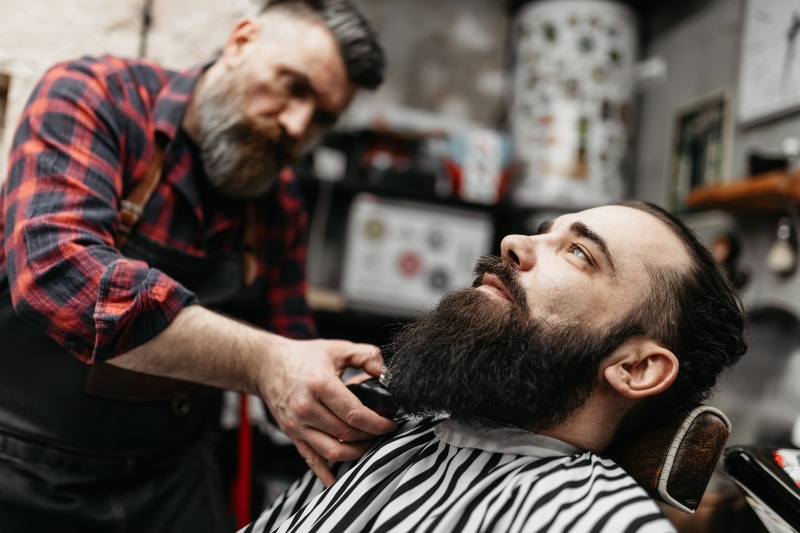 Barber Trims Beard of the Customer in His Barber Shop | How to Look 10 Years Younger
