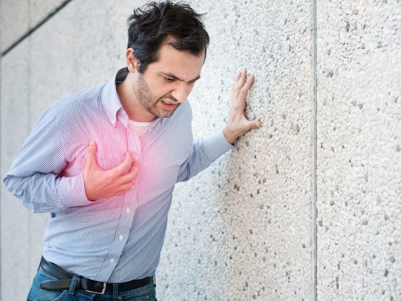 man having sudden heart attack feeling | angina attack what to do