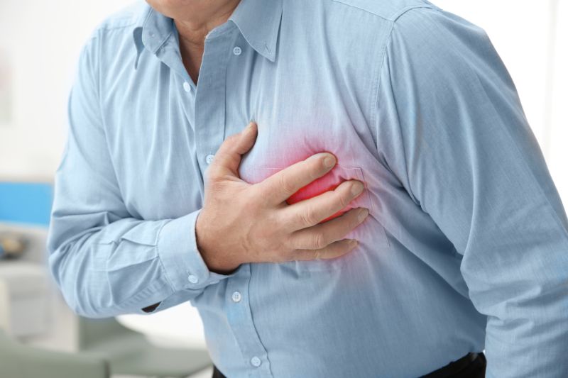 Heart attack concept senior man suffering | COPD and heart failure