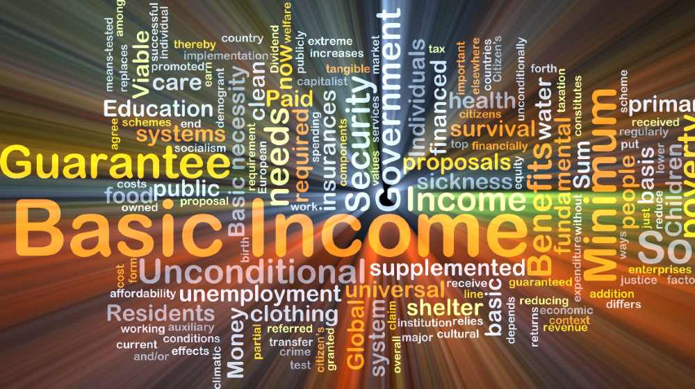 Background concept wordcloud illustration of basic income glowing light | How Do I Optimize GIS Payouts? | Featured